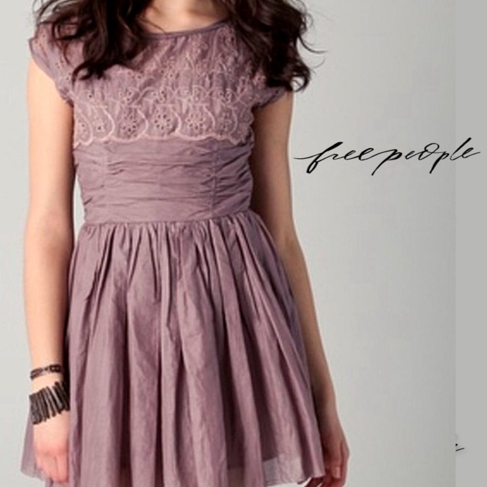 Free People Rose Garden Eyelet Dress - Picture 1 of 6